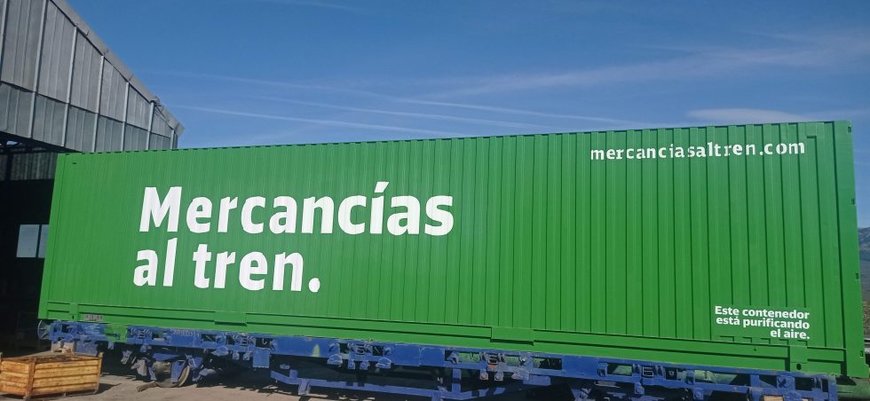 THE “FREIGHT BELONGS ON RAIL” GREEN CONTAINER WILL PURIFY THE AIR WHERE IT IS INSTALLED